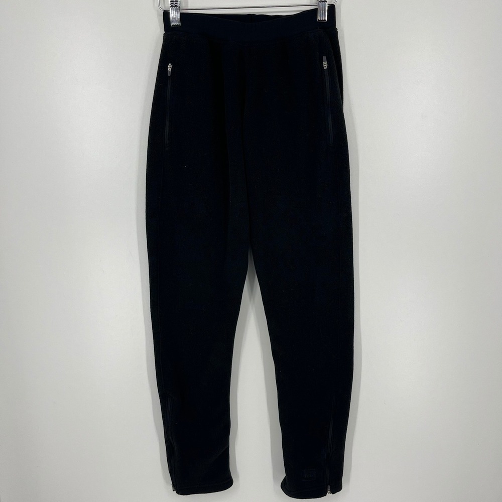 REI Womens XS Black Fleece Jogger Pants Zipper Pockets Ankle Zips